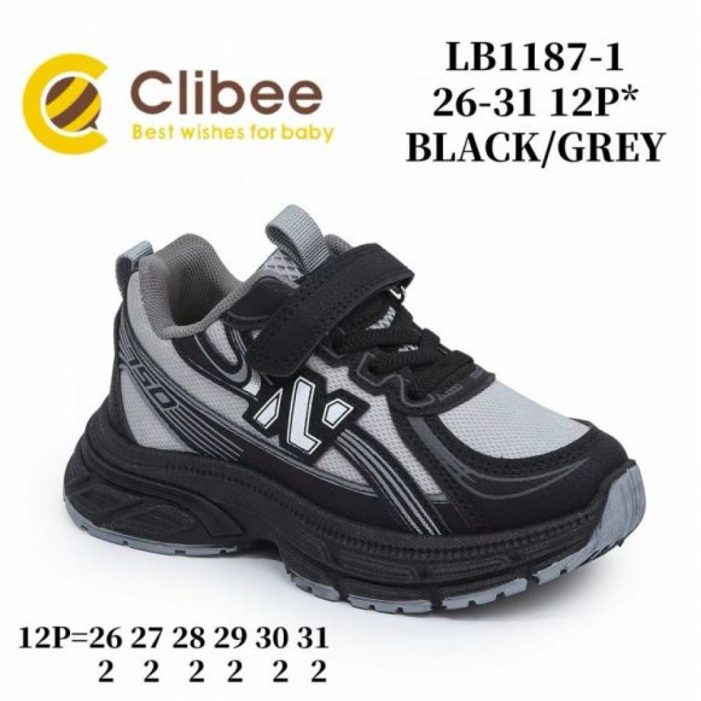 Кроссовки Clibee ApB-LB1187-1 black-grey