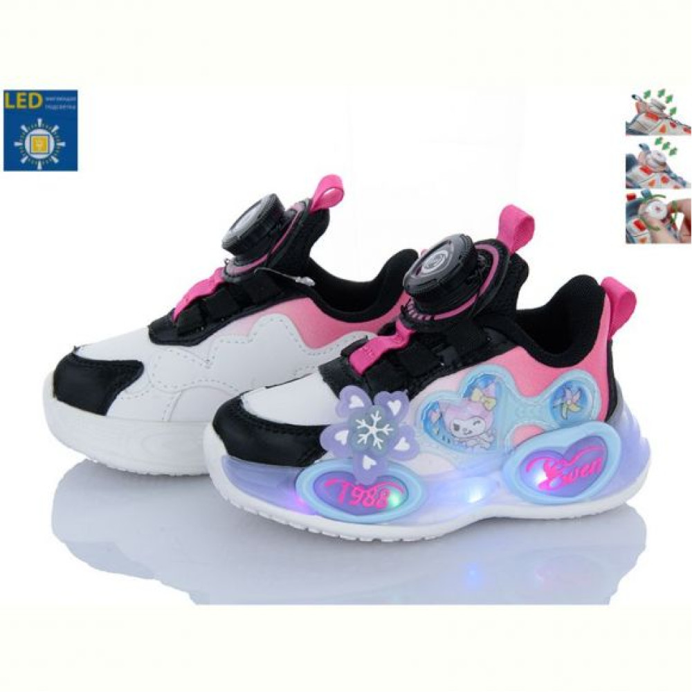Кроссовки Clibee EA368 black-peach LED