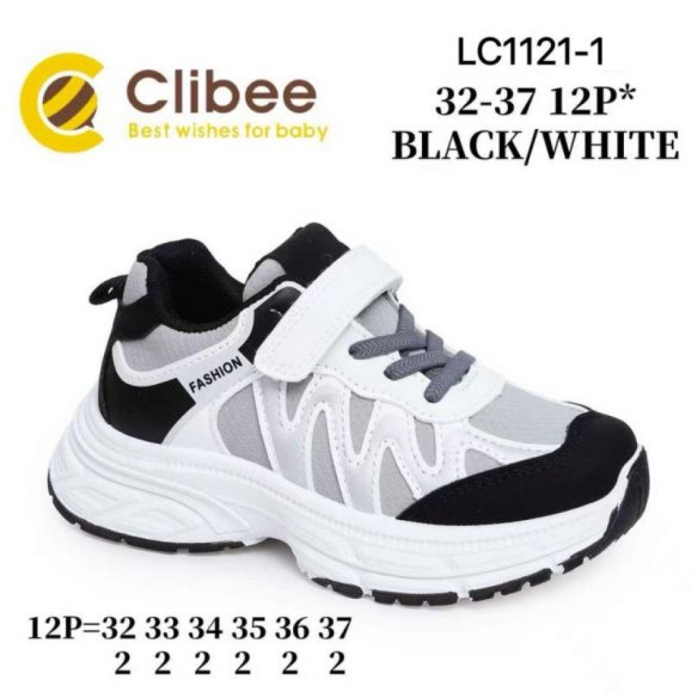 Кроссовки Clibee Apa-LC1121-1 black-white