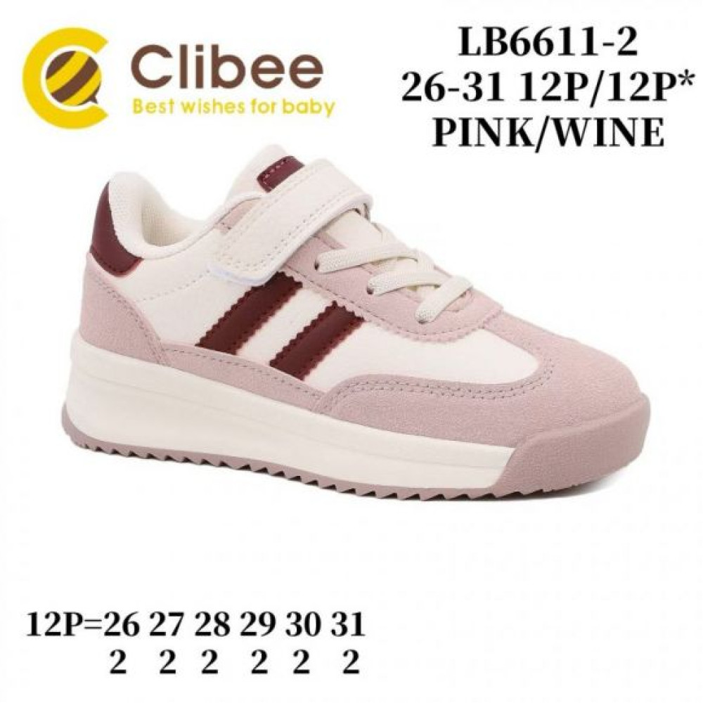 Кроссовки Clibee Apa-LB6611-2 pink-wine