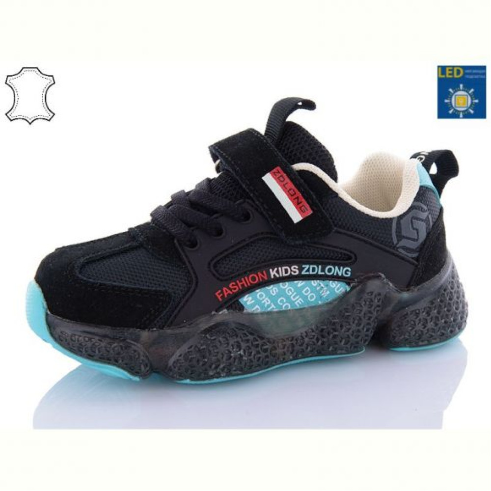 Кроссовки Zdlong 19976 чорний LED (26-30)