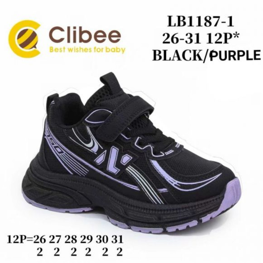 Кроссовки Clibee ApB-LB1187-1 black-purple